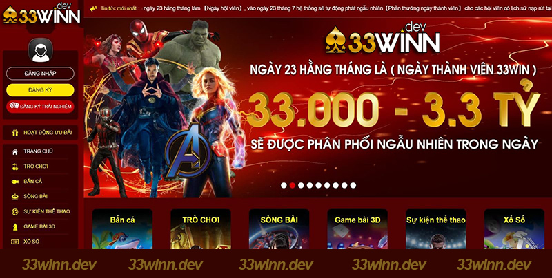 33WIN đã và đang thu hút được lượng người chơi ngày càng lớn